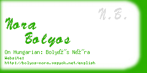 nora bolyos business card