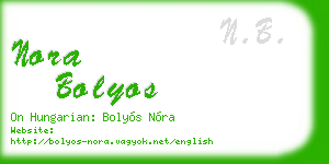 nora bolyos business card